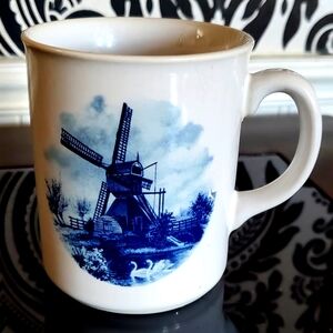 RARE Delft Blue Mug Ter Steege BV 1984 Handdecorated Windmills